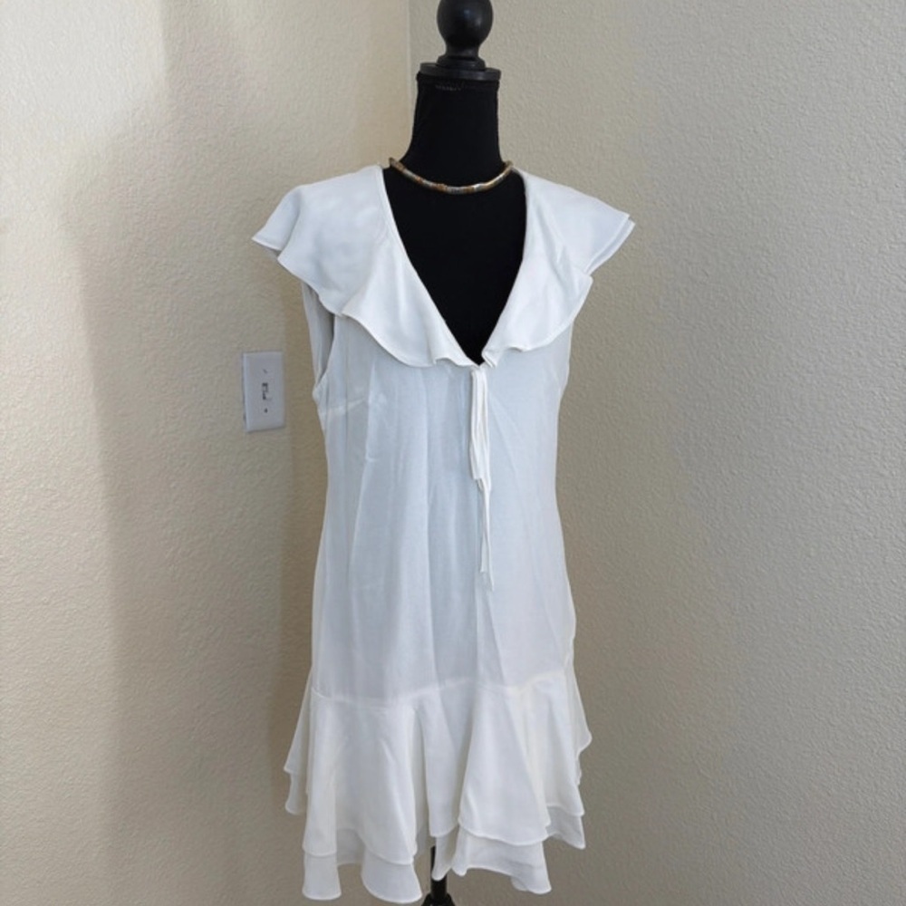 Zara Cream Ruffled Midi Dress